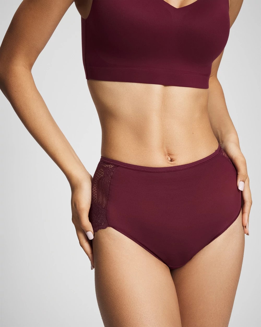 VELVET PLUM Lace Back Modern Brief Panty