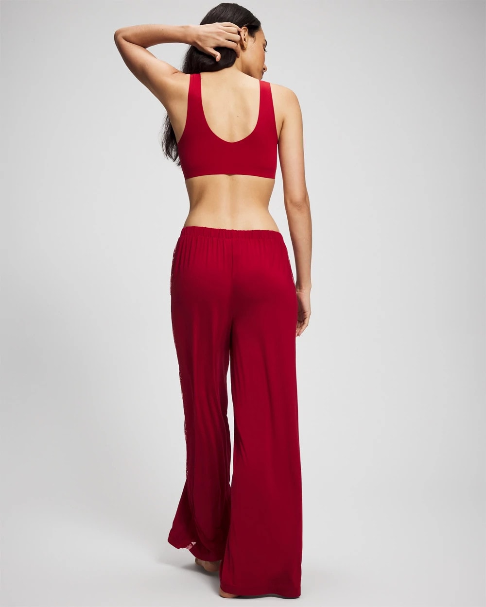 PAINT THE TOWN RED Lace Relaxed Wide Leg Pajama Pant
