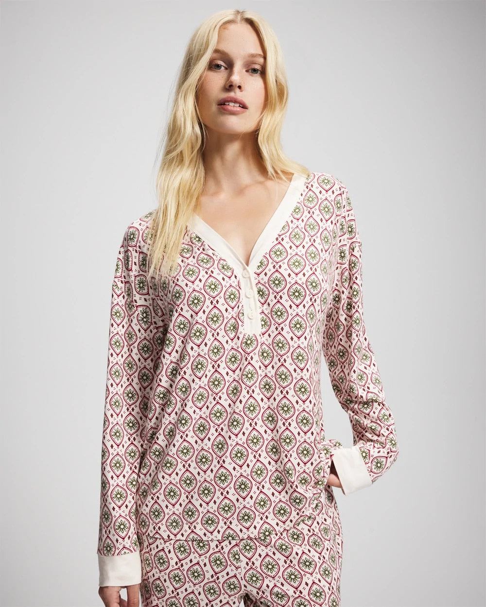 PATTERNED PIECES CHAMP Long Sleeve Henley