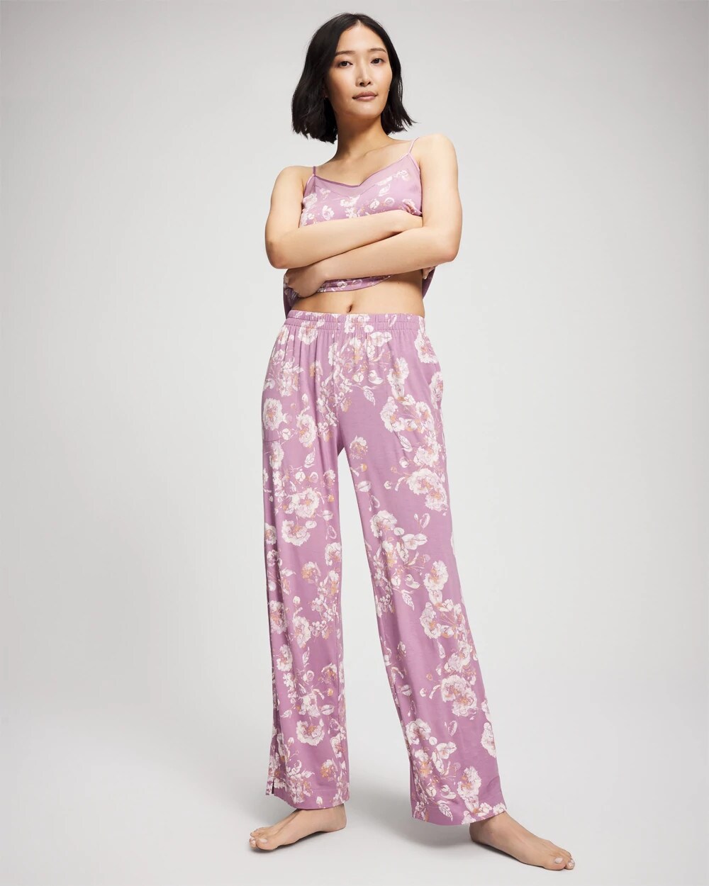 FLORA SHIMMER LILAC Printed Pajama Pant