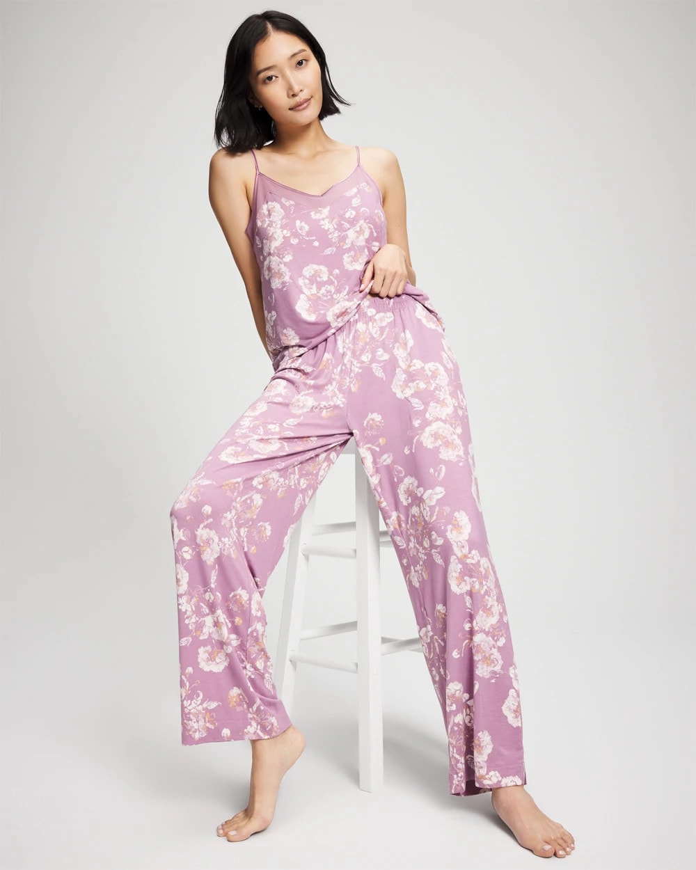 FLORA SHIMMER LILAC Printed Pajama Pant