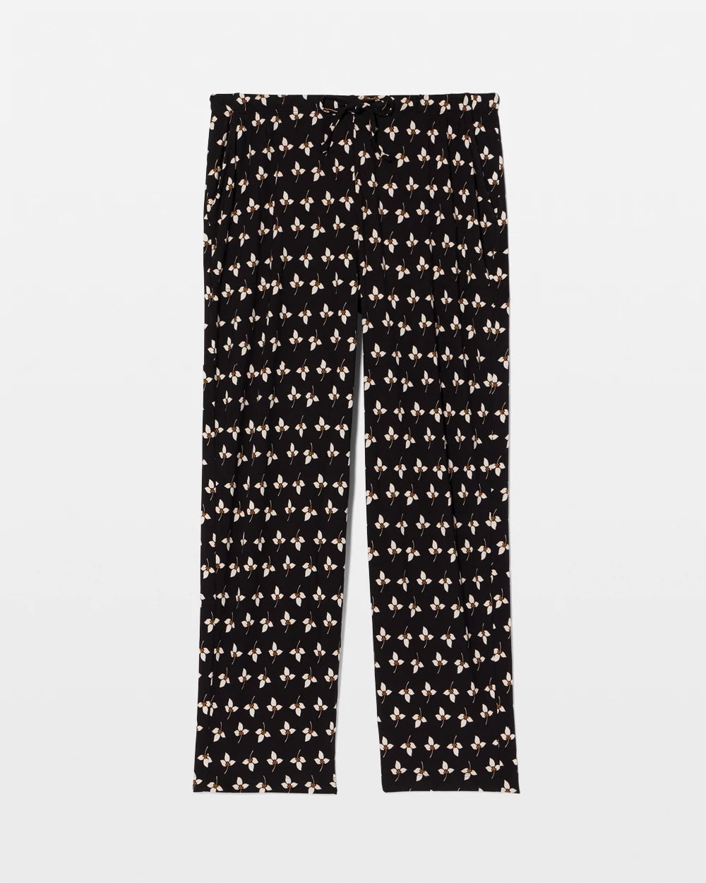 PEACEFUL PETALS BLACK Ankle Pajama Pant