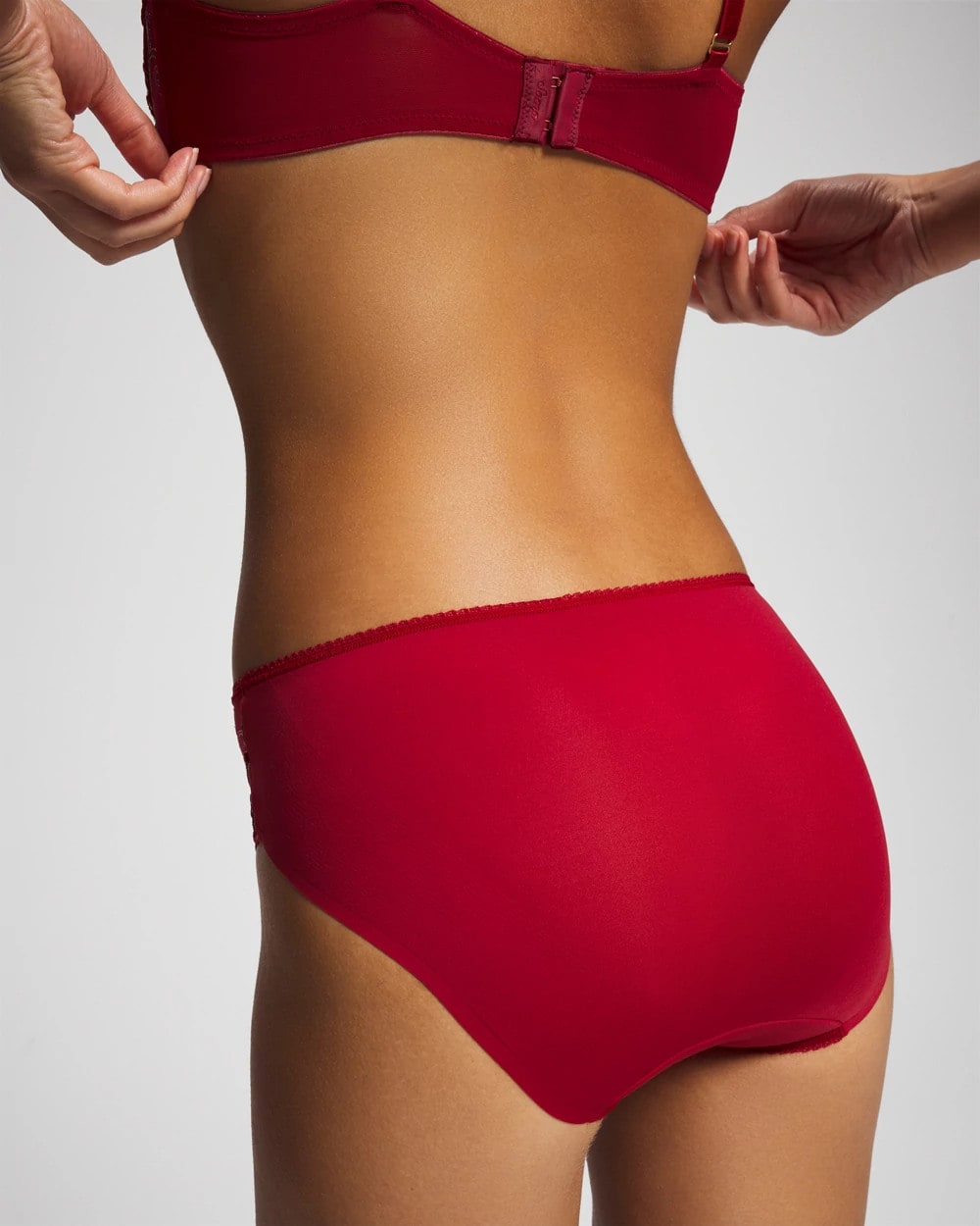RED VELVET TONAL W/ LUREX Hipster Panty with Sensuous Lace