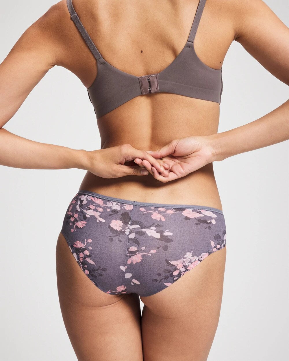 FLORAL DREAMS MINI GRAY Cheeky Hipster Panty
