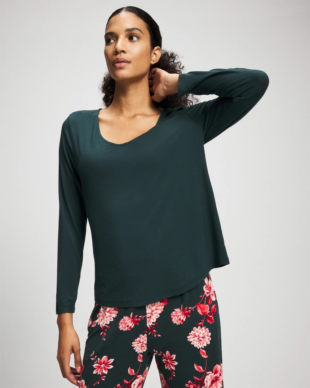 GREEN JOLIE Classic Long Sleeve Pajama Top