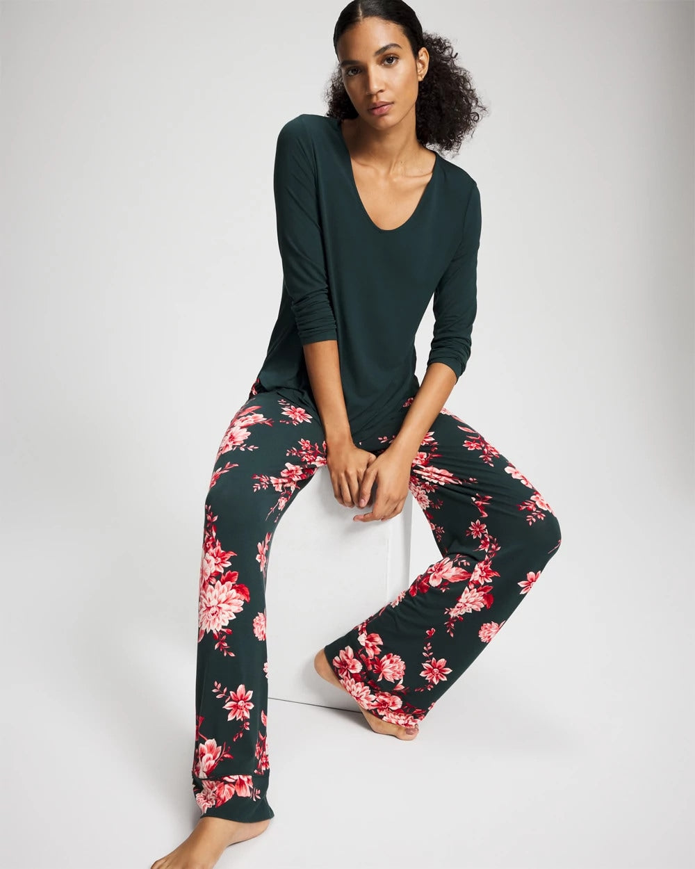 GREEN JOLIE Classic Long Sleeve Pajama Top