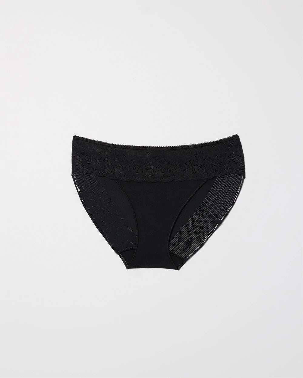 BLACK Cotton Blend Hipster Panty with Lace