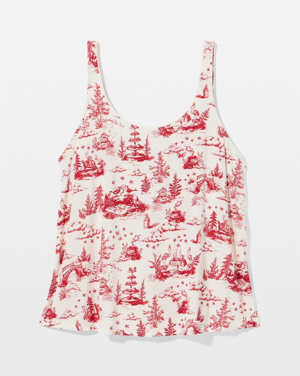 ENCHANTED TOILE CHAMPAGNE Pajama Tank With Piping