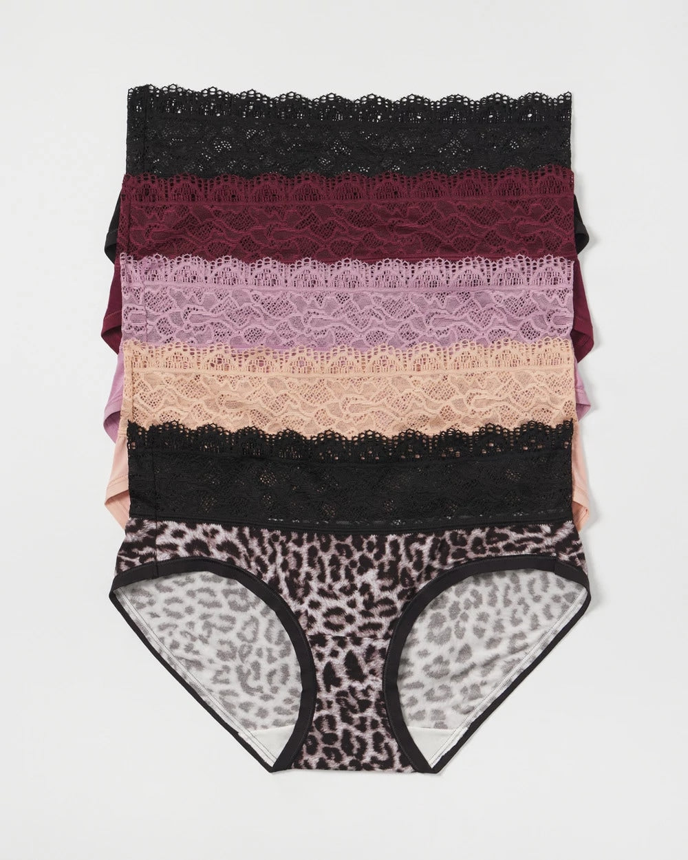 DIVINE LEOPARD MULTI PACK Hipster Panty with Super Soft Enchanting Lace 5 pack