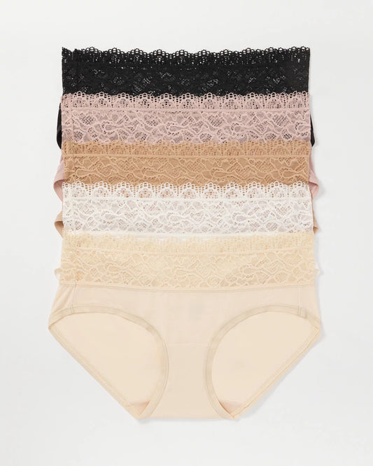 BASIC MULTI PACK Hipster Panty with Super Soft Enchanting Lace 5 pack