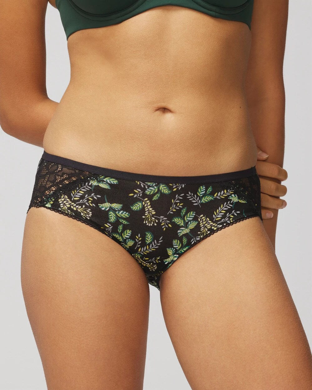 OASIS FRONDS BLACK Hipster Panty with Enchanting Lace