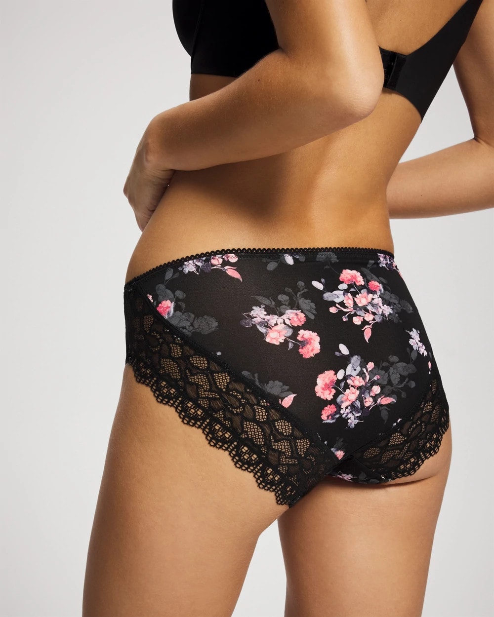 FLORAL DREAMS BLACK MINI Lace Hipster