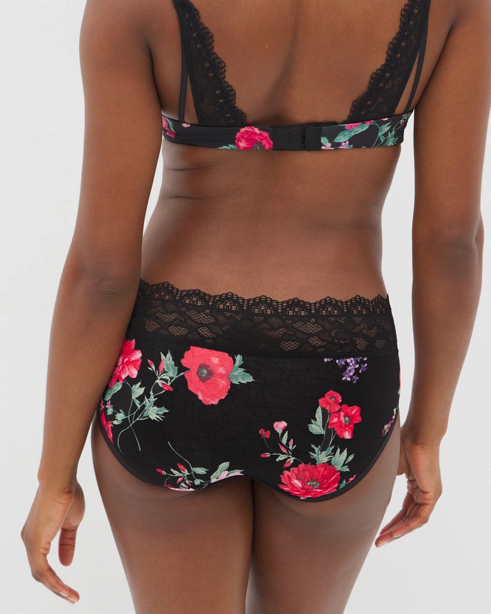 RHAPSODY FLORA MINI BLACK Hipster Panty with Enchanting Lace