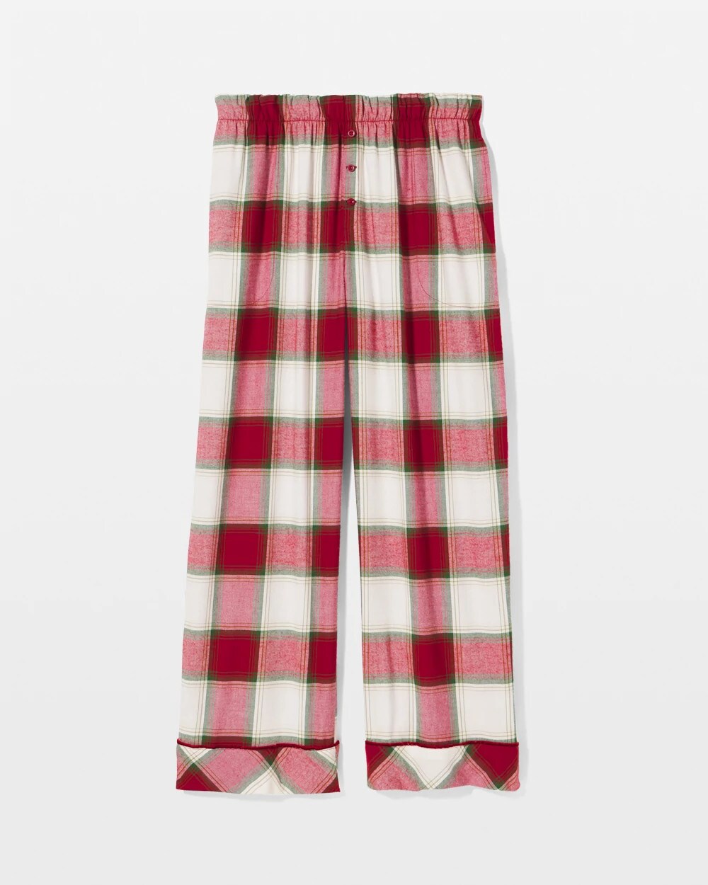 WINTER PLAID RED Velvet Piped Relaxed Pajama Pant