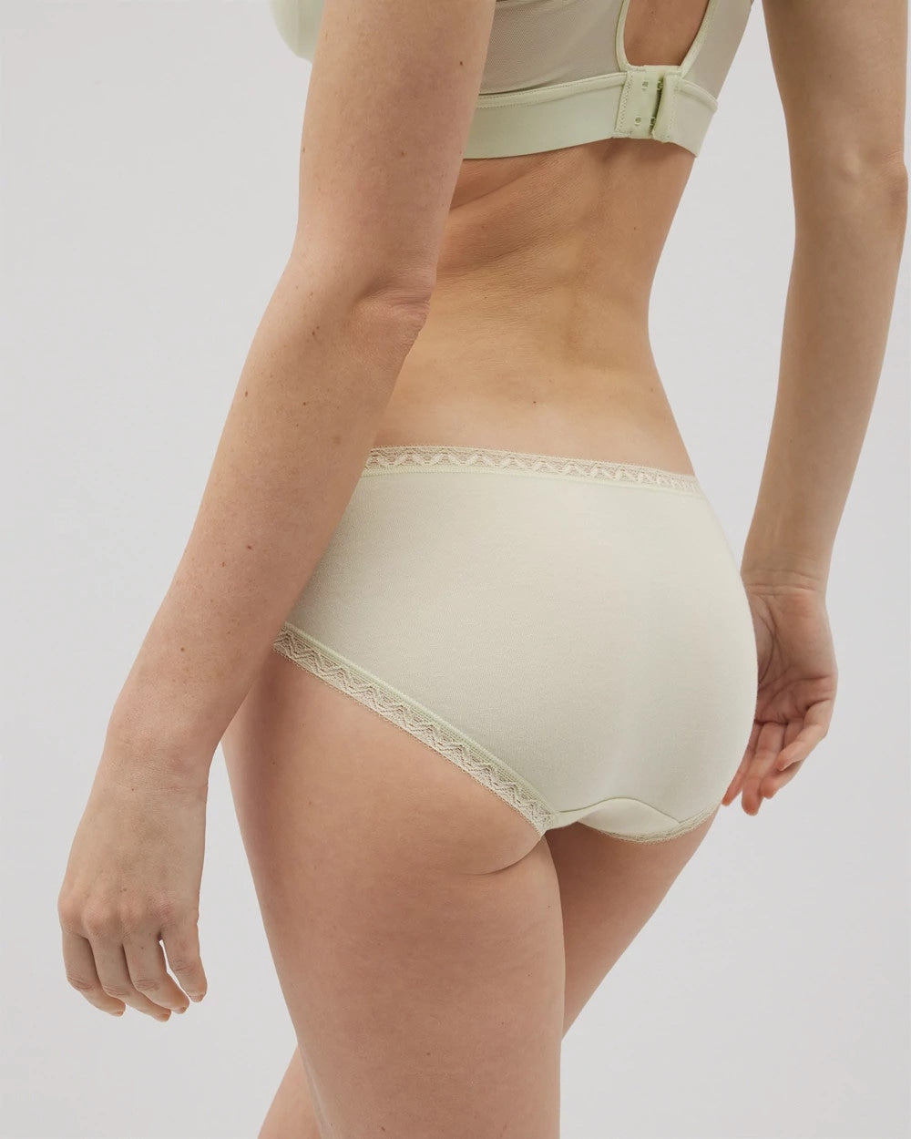 ALOE WASH Cotton Hipster Panty with Lace Trim