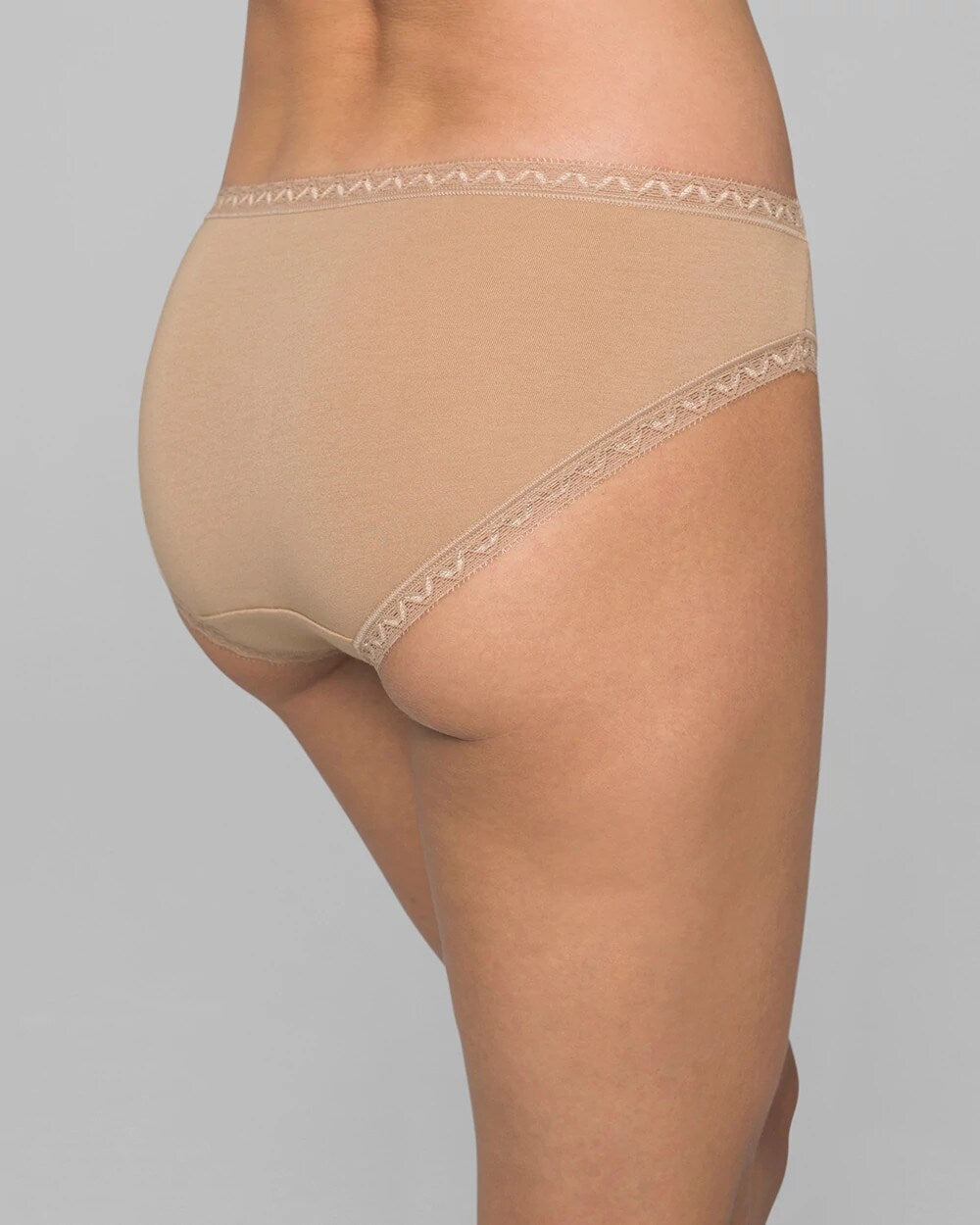 WARM AMBER Cotton Hipster Panty with Lace Trim