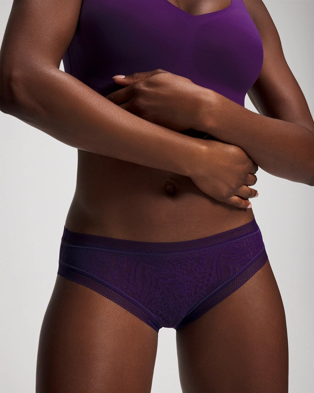 MAJESTIC PURPLE Soma Hipster Panty with Stretch Lace