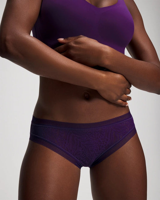 MAJESTIC PURPLE Soma Hipster Panty with Stretch Lace
