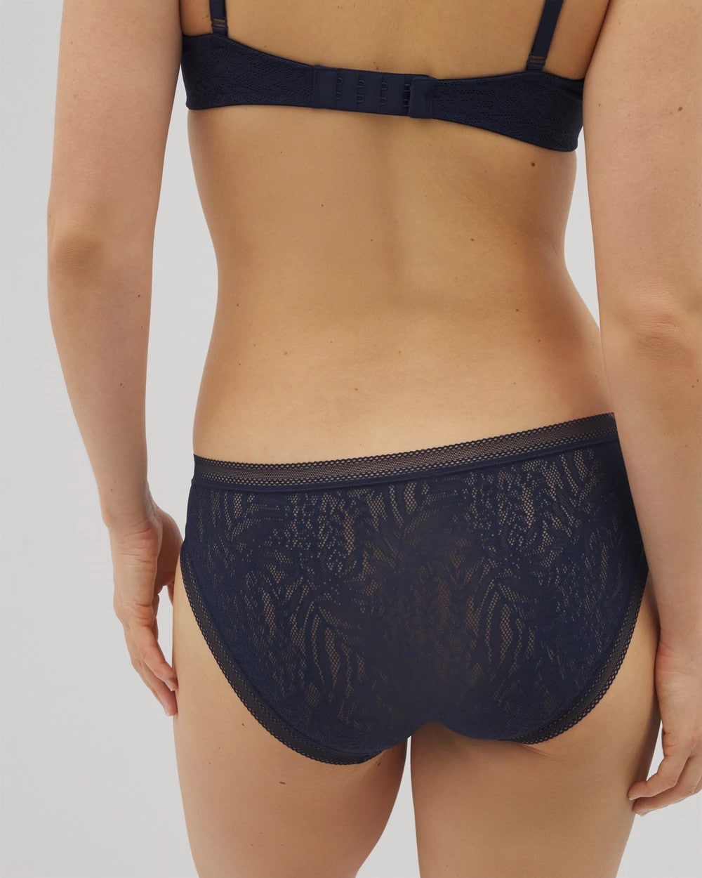 NIGHTFALL NAVY Soma Hipster Panty with Stretch Lace