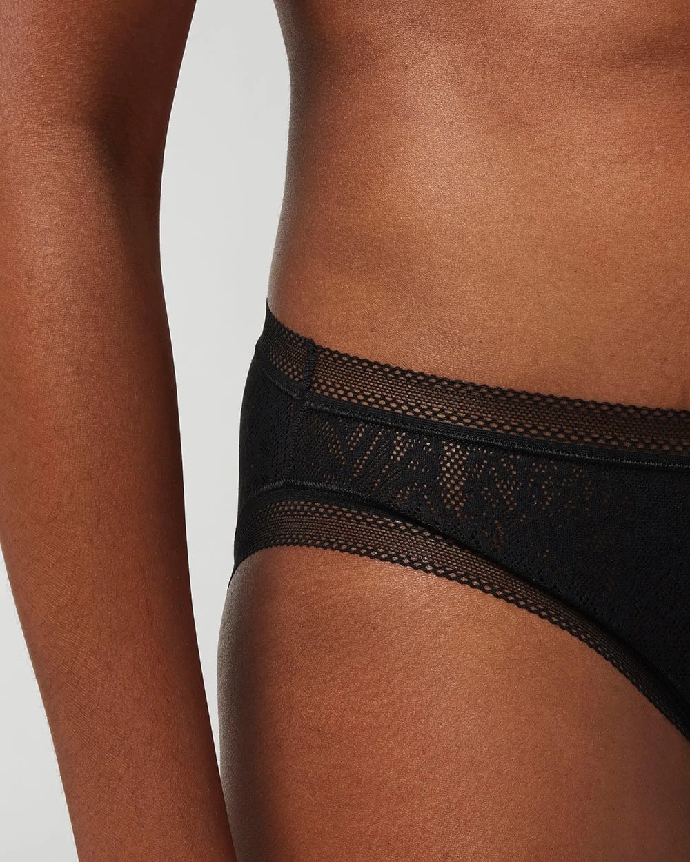 BLACK Soma Hipster Panty with Stretch Lace