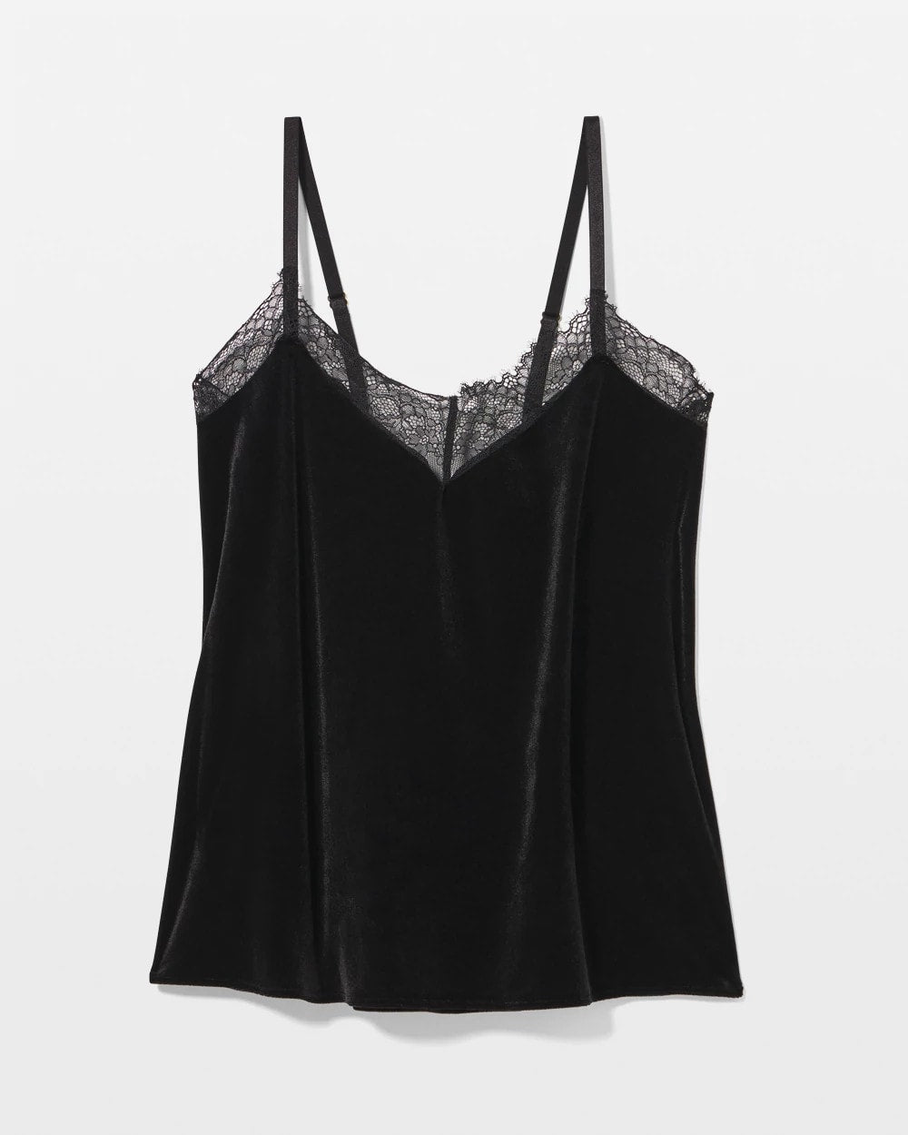 BLACK Velvet Lace Trim Pajama Cami