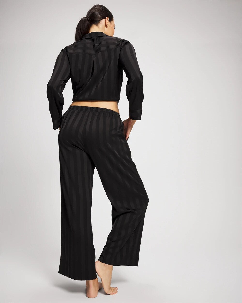 BLACK Shadow Stripe Pajama Pant