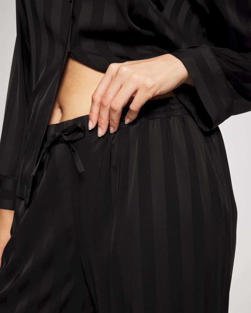BLACK Shadow Stripe Pajama Pant