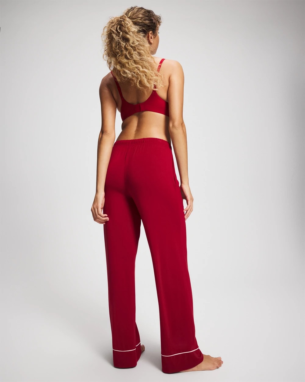 PAINT THE TOWN RED Pajama Pant w/ Cuff and Piping