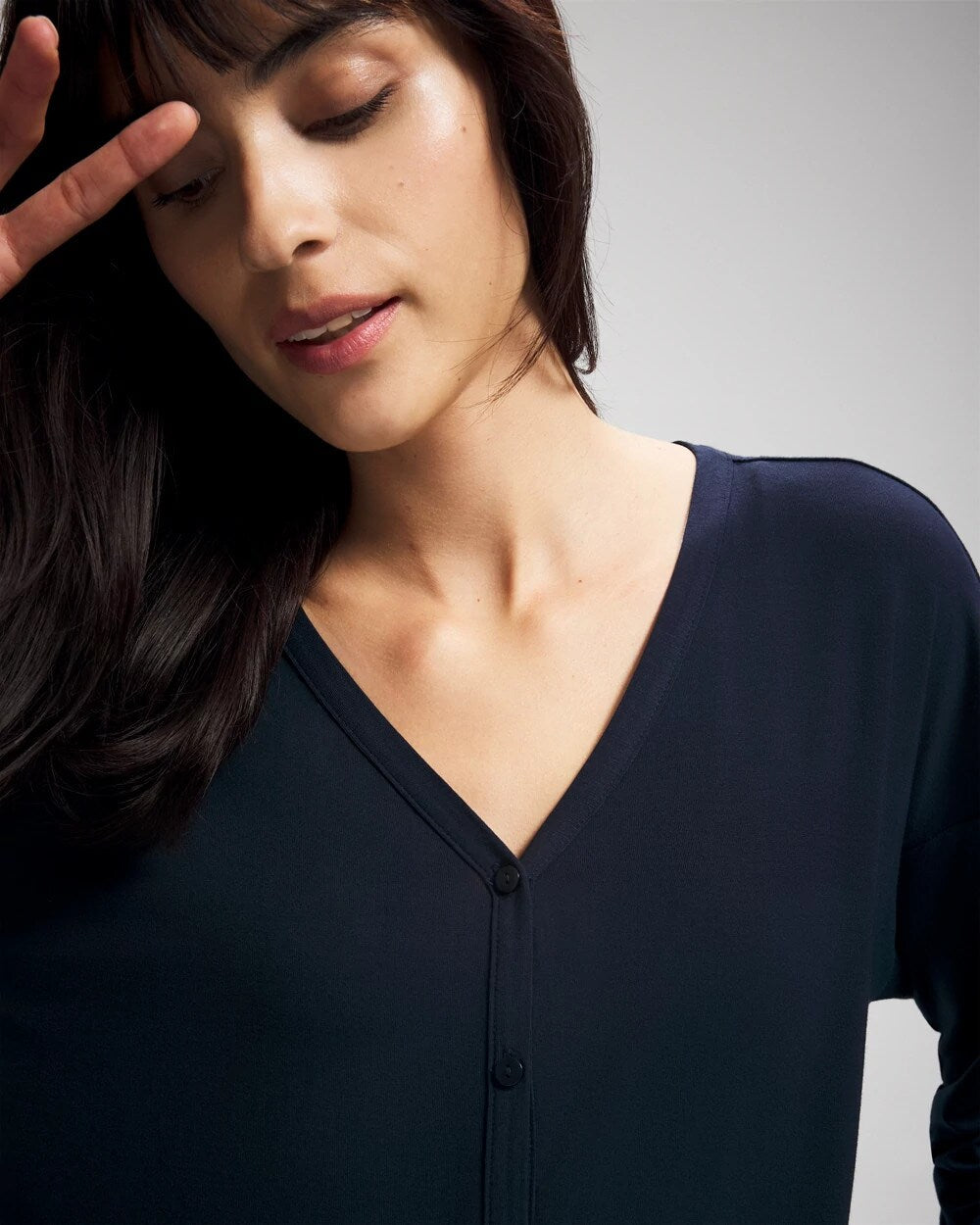 NIGHTFALL NAVY Button-Up Pajama Top