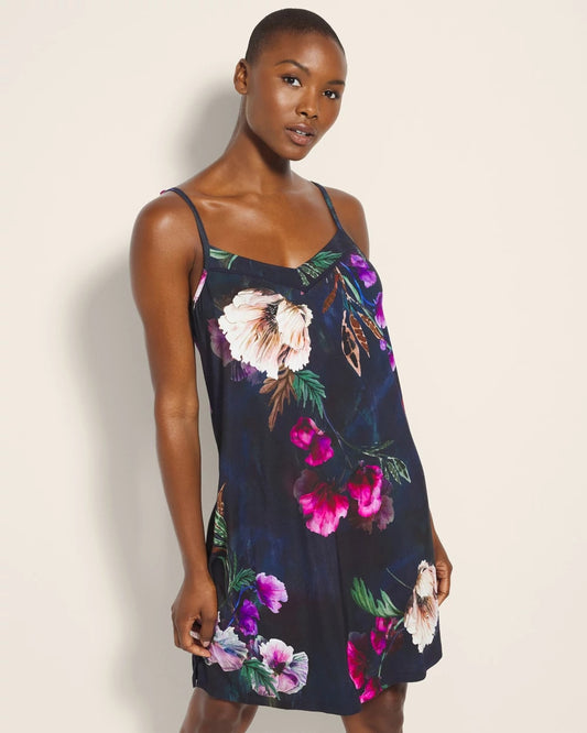 FLEUR EVER DRAMA NAVY Chemise with Piping
