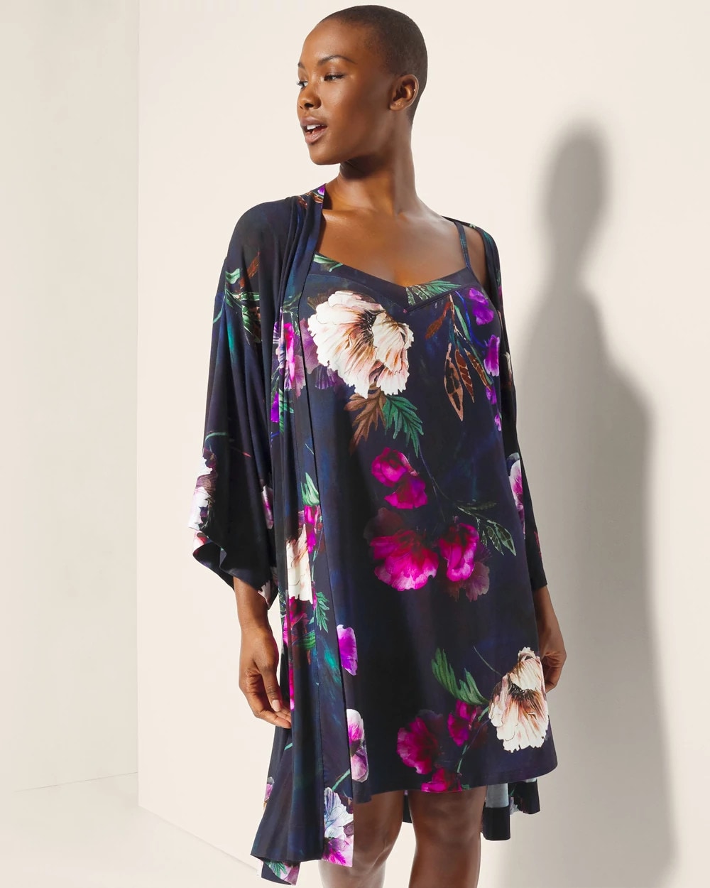 FLEUR EVER DRAMA NAVY Chemise with Piping