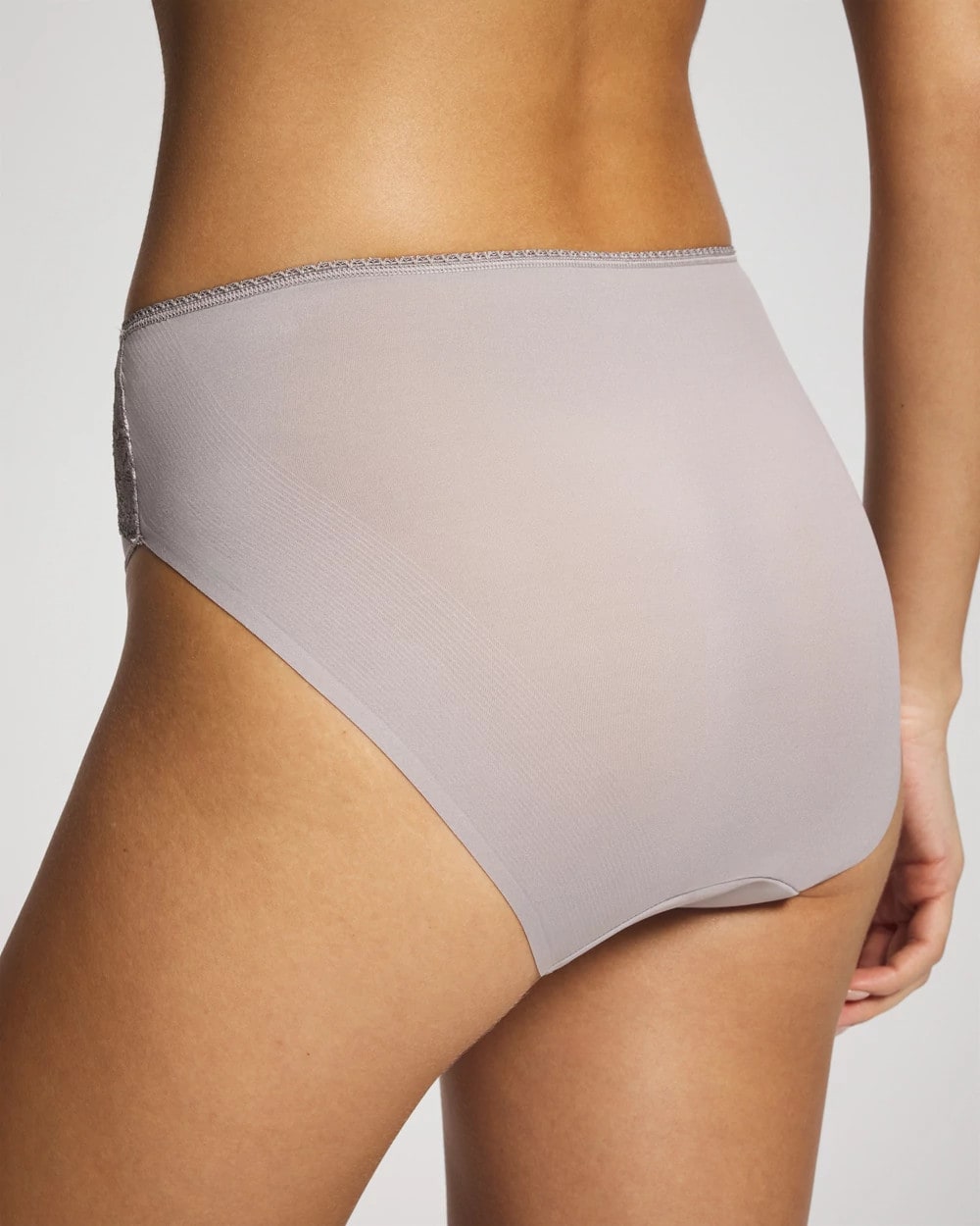 MINERAL GRAY Edge High-Leg Panty with Lace