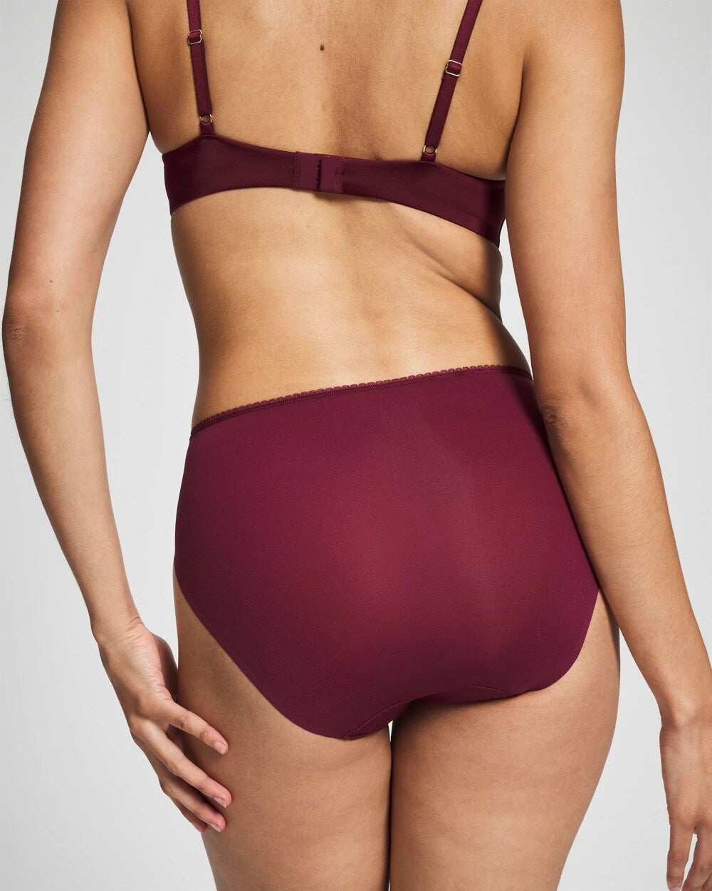 VELVET PLUM Edge High-Leg Panty with Lace