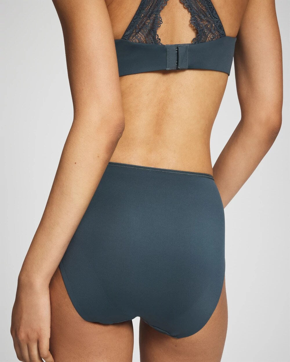 PETROL Tummy High-Leg Brief Panty with Lace