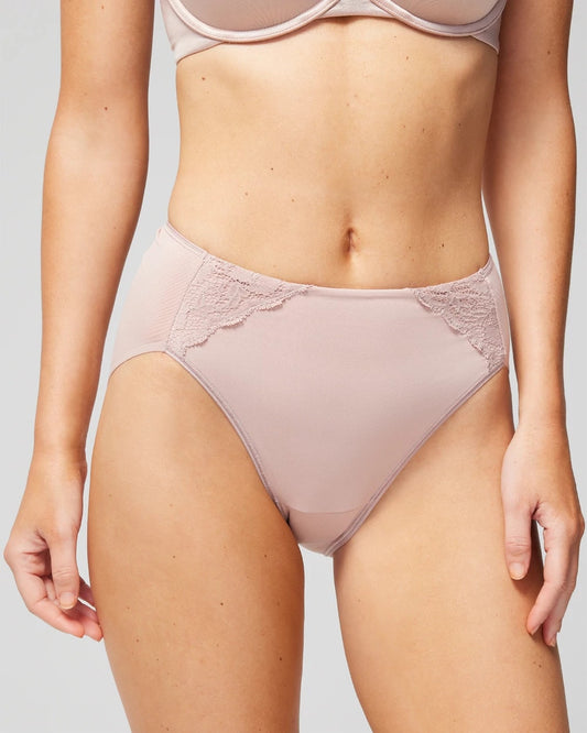 ADOBE ROSE High-Leg Brief Panty with Lace
