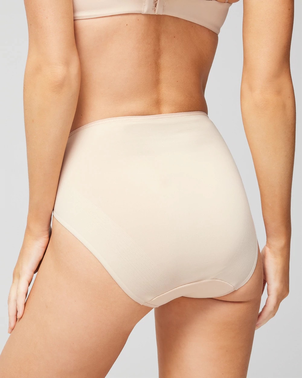 PALE SAND High-Leg Brief Panty with Lace