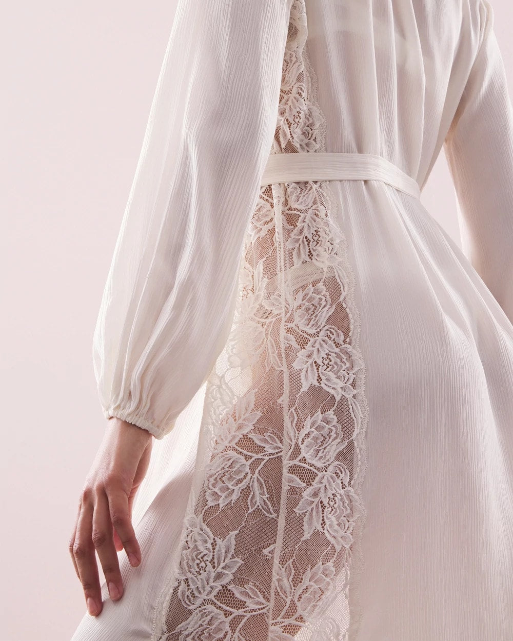IVORY Soma's Sexiest Silk Chiffon Long Robe