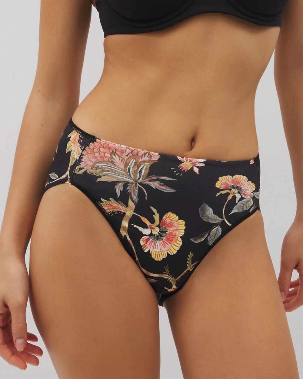JAIPUR FLORAL BLACK High-Leg Brief Panty