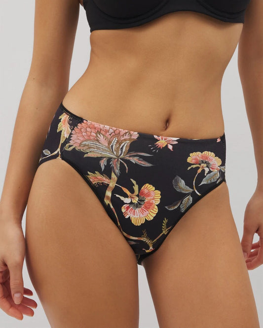 JAIPUR FLORAL BLACK High-Leg Brief Panty