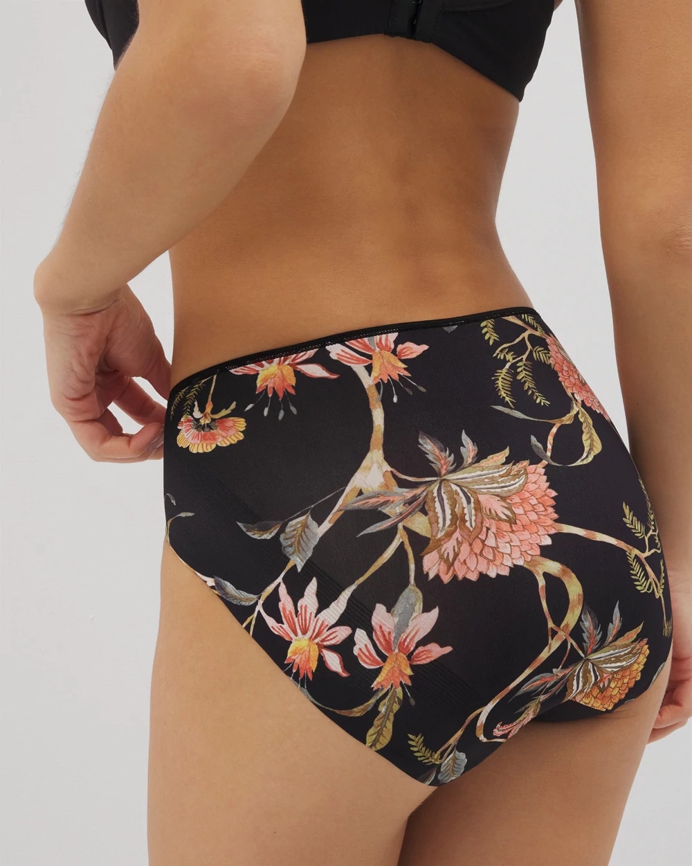 JAIPUR FLORAL BLACK High-Leg Brief Panty