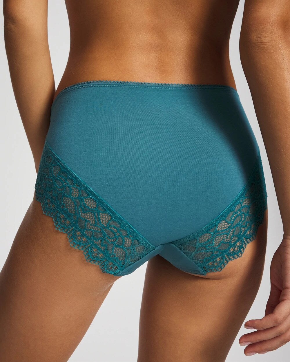 CERULEAN TEAL High-Leg Panty with Enchanting Lace