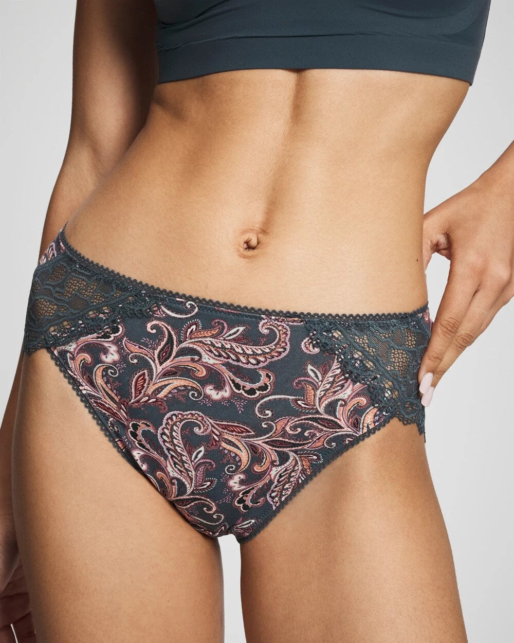 IMPERIAL PAISLEY M PET High-Leg Panty with Enchanting Lace