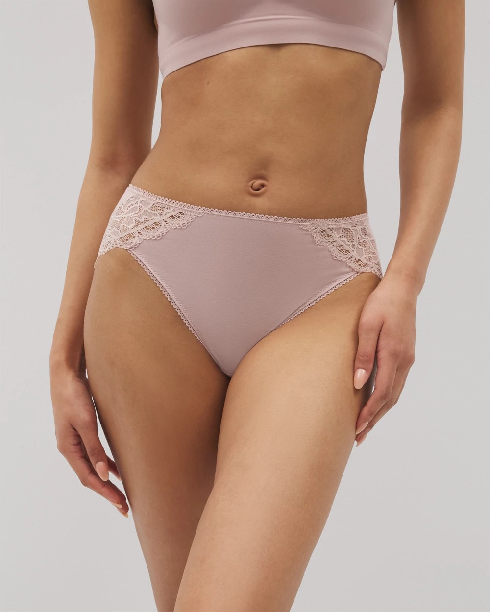 ADOBE ROSE High-Leg Panty with Enchanting Lace
