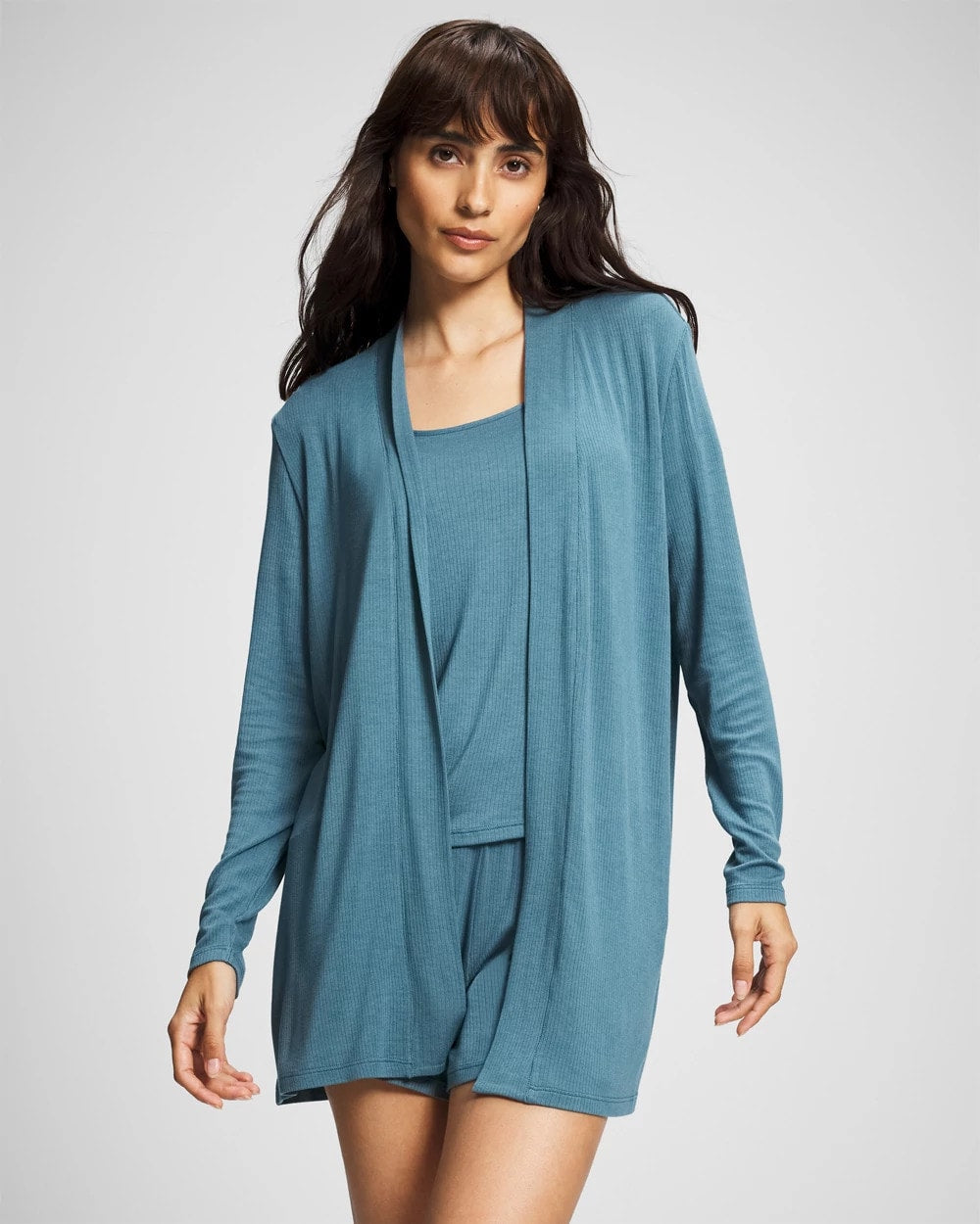 TAPESTRY Lightweight Rib Knit Long Sleeve Wrap