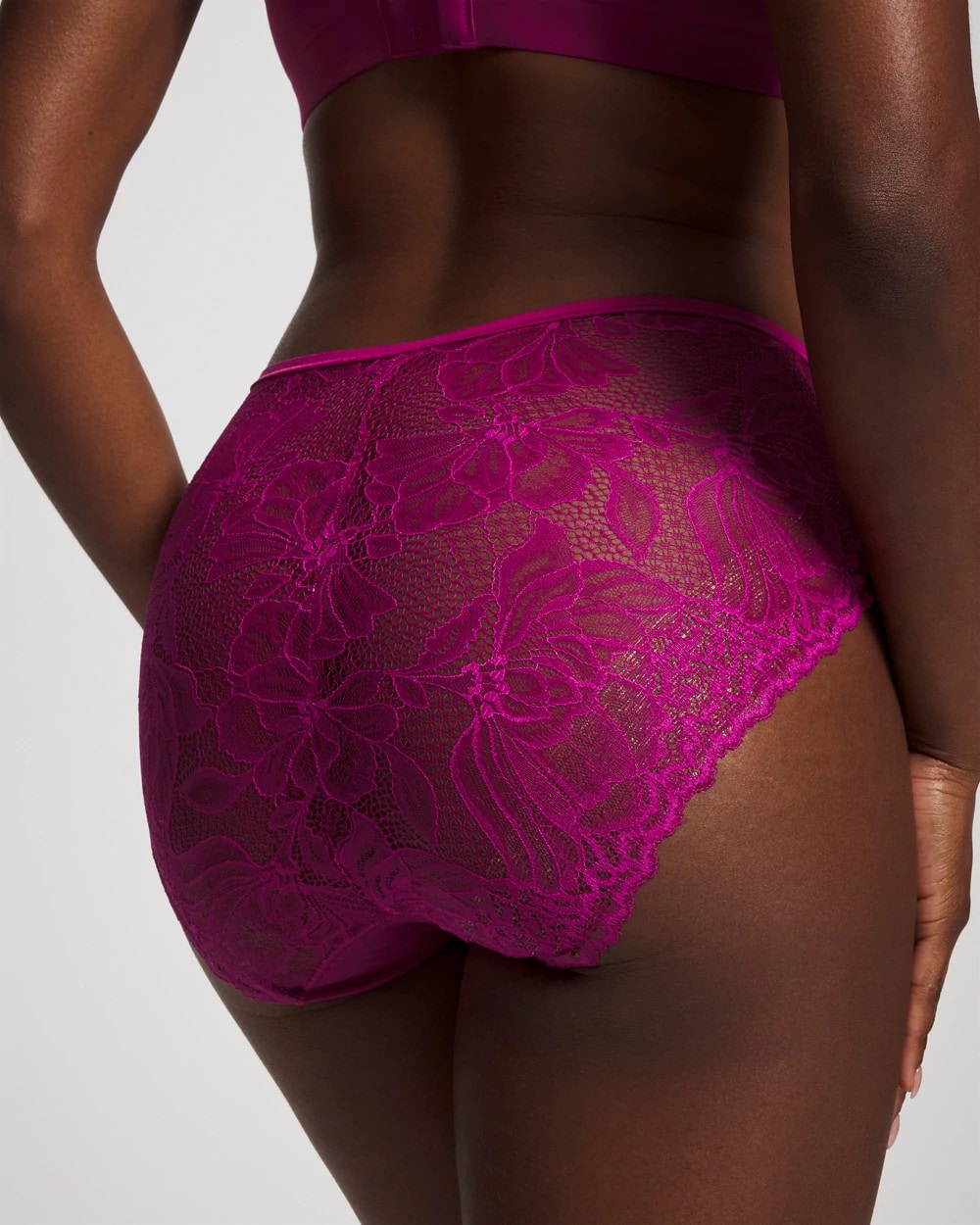 MAGENTA ORCHID Lace Back High-Leg Panty