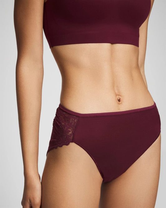 VELVET PLUM Lace Back High-Leg Panty