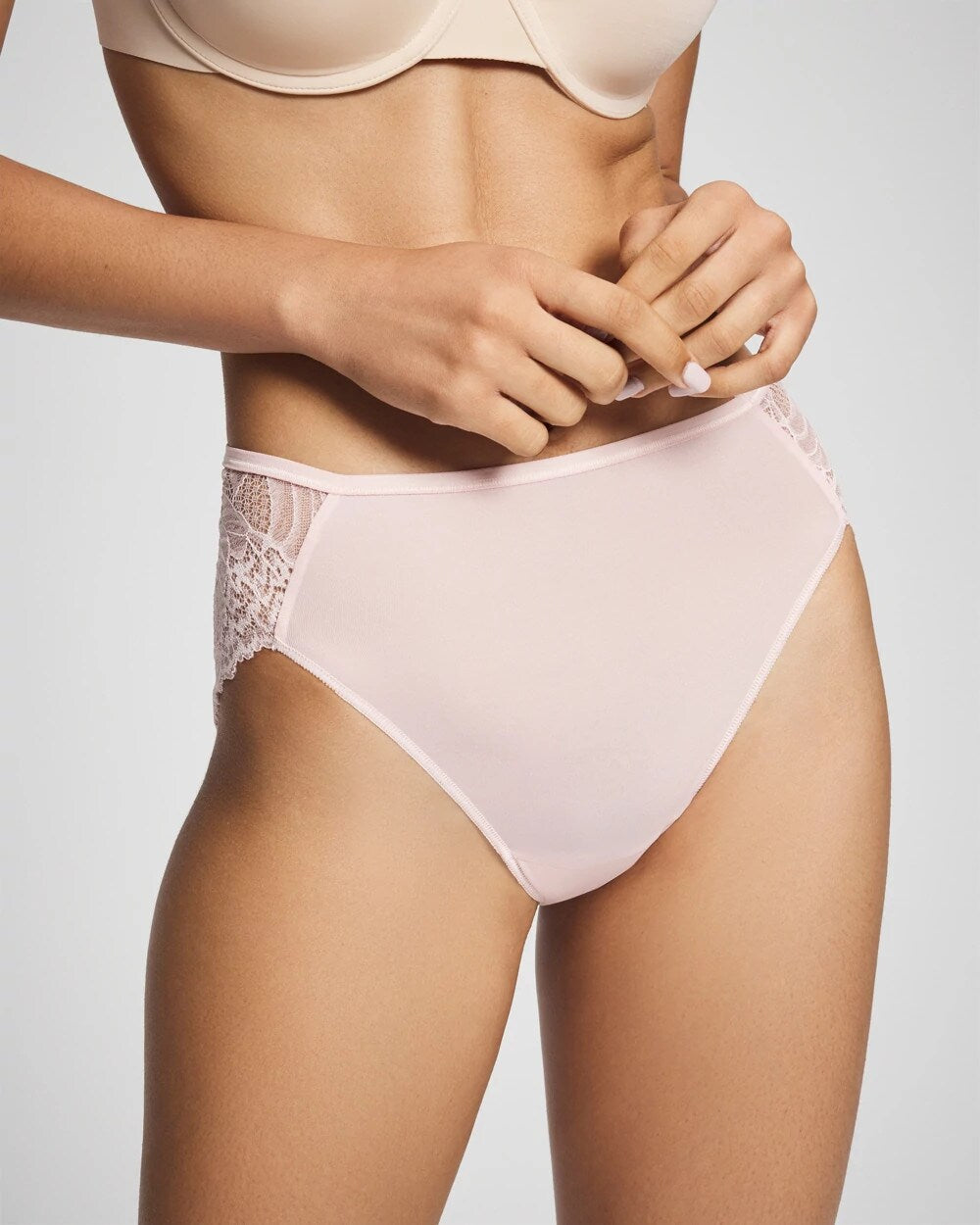 PRETTY PINK Lace Back High-Leg Panty