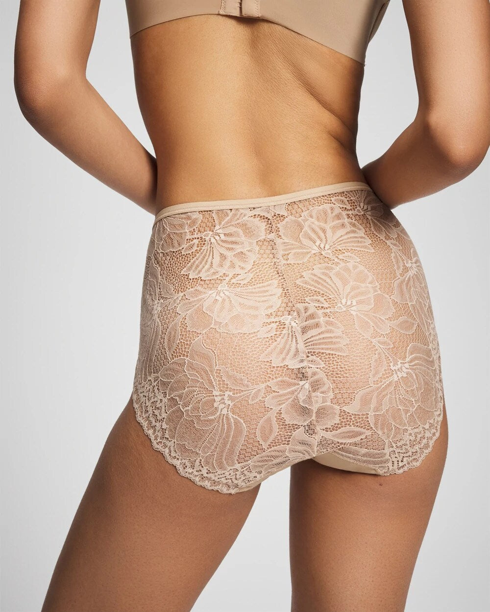 WARM AMBER Lace Back High-Leg Panty