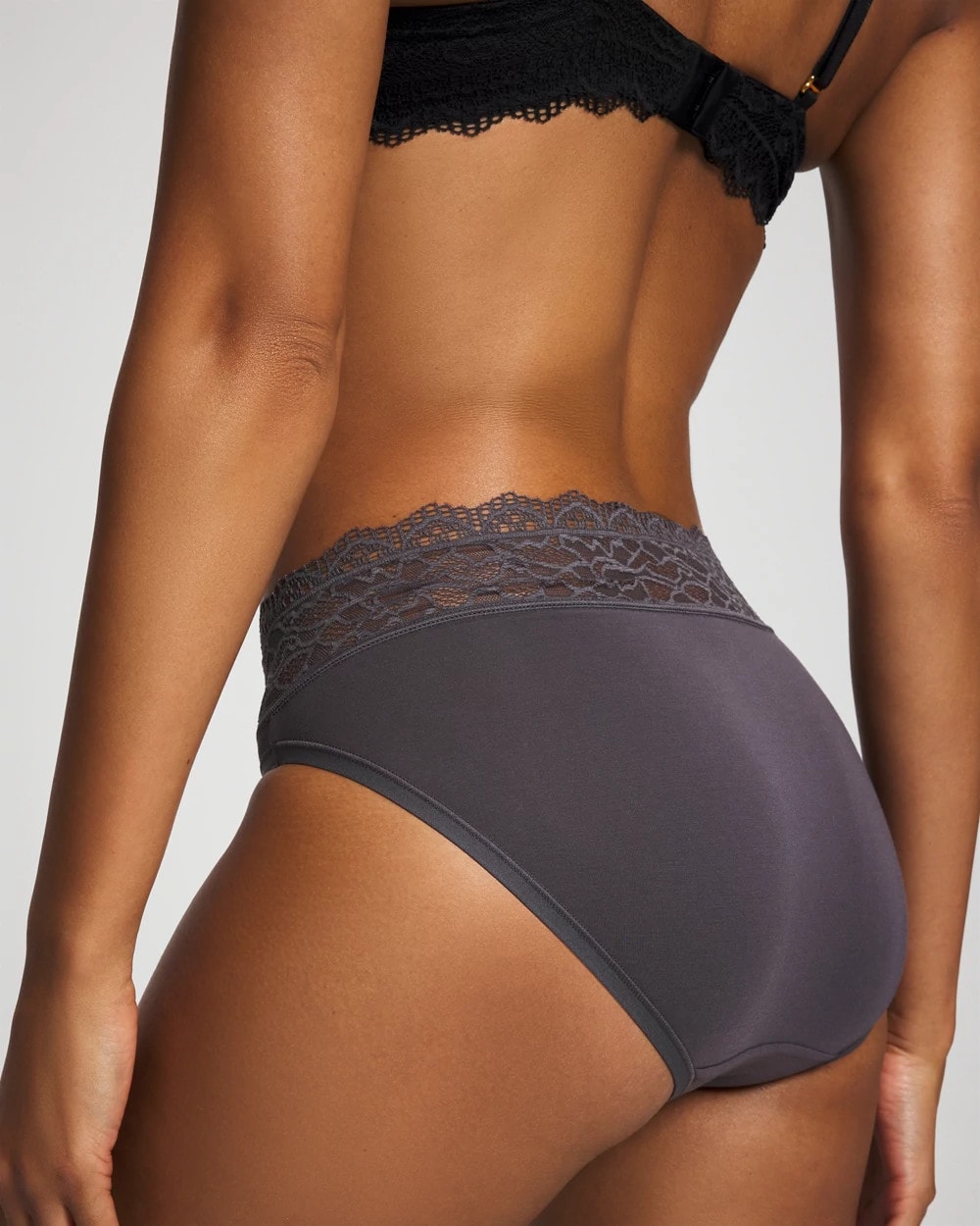GRAY INK High-Leg Panty with Enchanting Lace