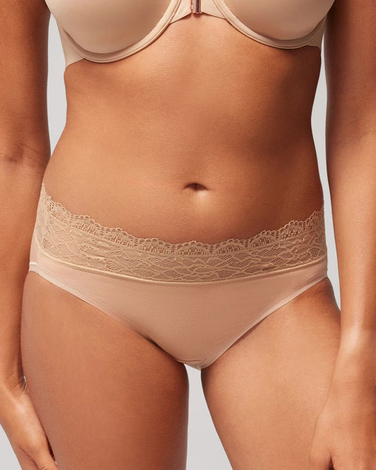 WARM AMBER High-Leg Panty with Enchanting Lace